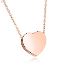 New Rose Gold Ash Souvenir Choker Stainless Steel Heart Pendant Necklace